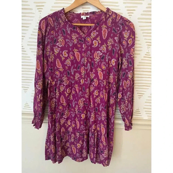 Dip Girls XL Size 16 Purple Paisley Cat Dress - Picture 1 of 2